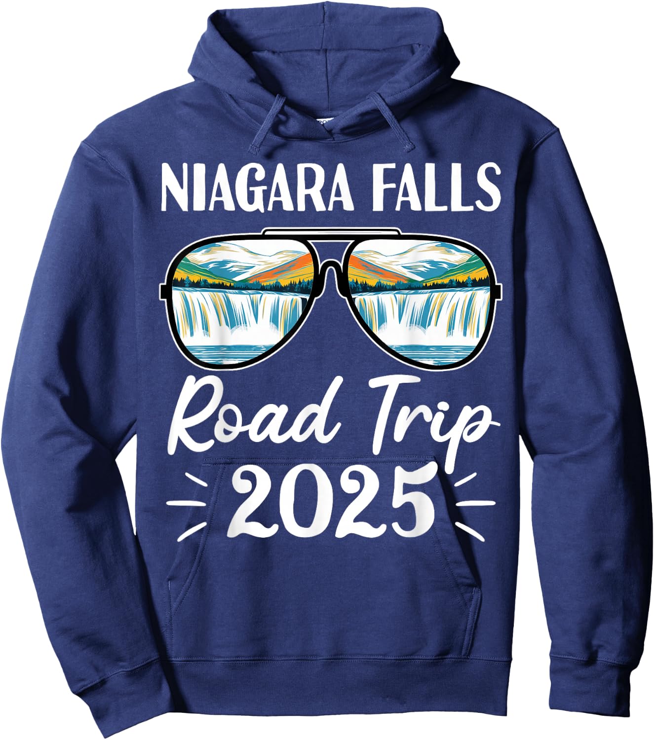 Niagara Falls Road Trip 2025 Sunglasses Family Vacation 2025 Hoodie - Hoodie | Navy