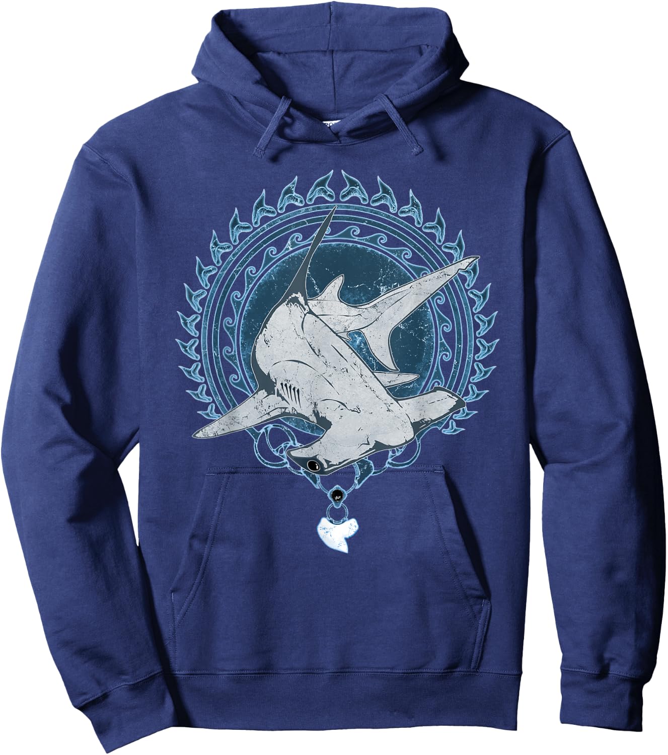 Hammerhead Shark Tribal Hoodie - Hoodie | Navy