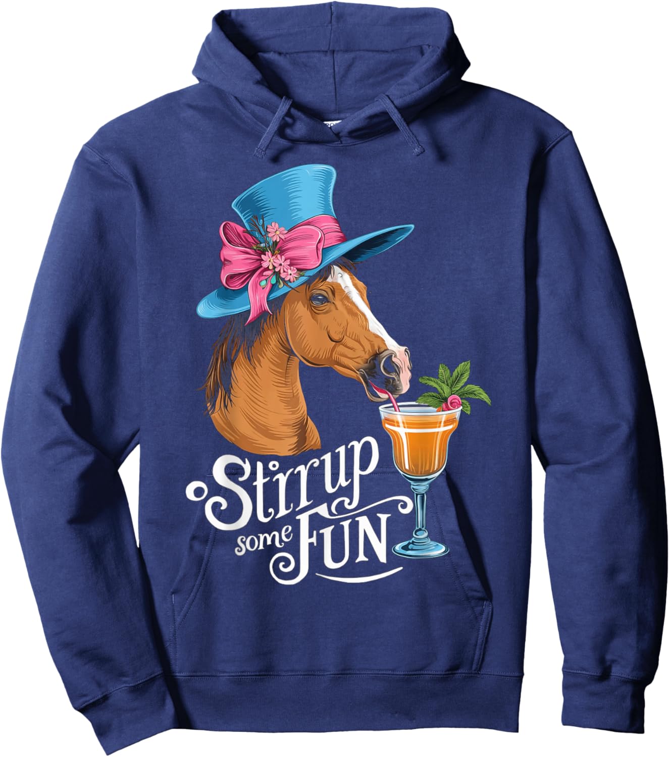 Stirrup Some Fun at the Horse Derby Party Hoodie - Hoodie | Navy