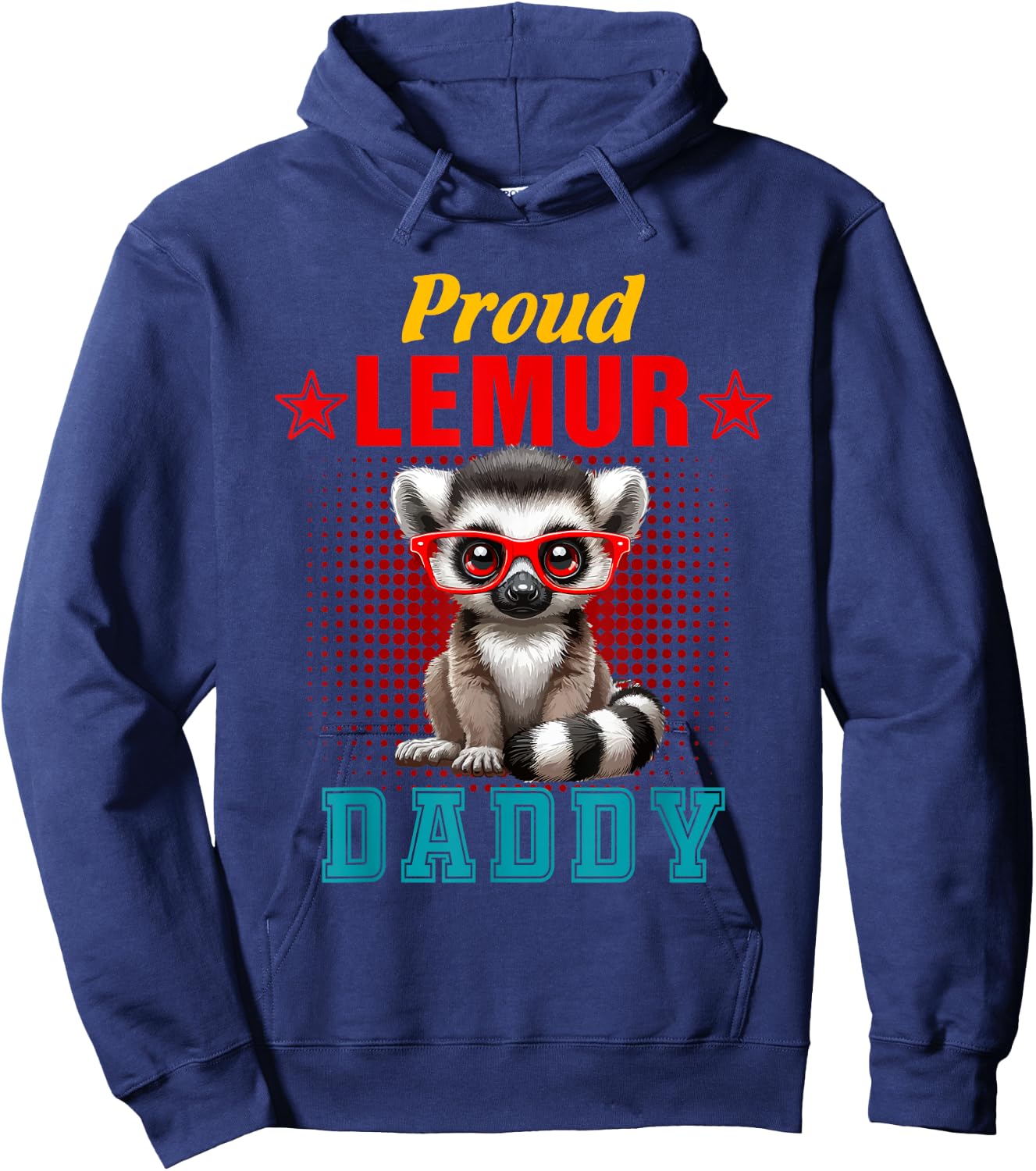 Proud Lemur Costume Daddy Father's Day Zoo Animal Lover Hoodie - Hoodie | Navy
