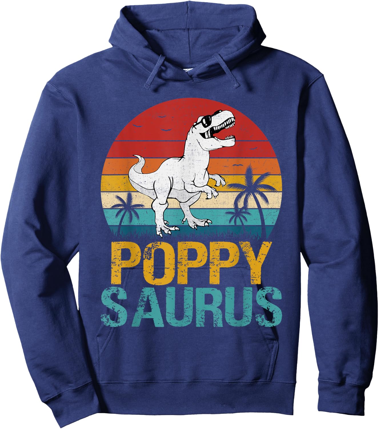 Vintage Poppy Saurus T Rex Dinosaur Gifts For Father's Day Hoodie - Hoodie | Navy
