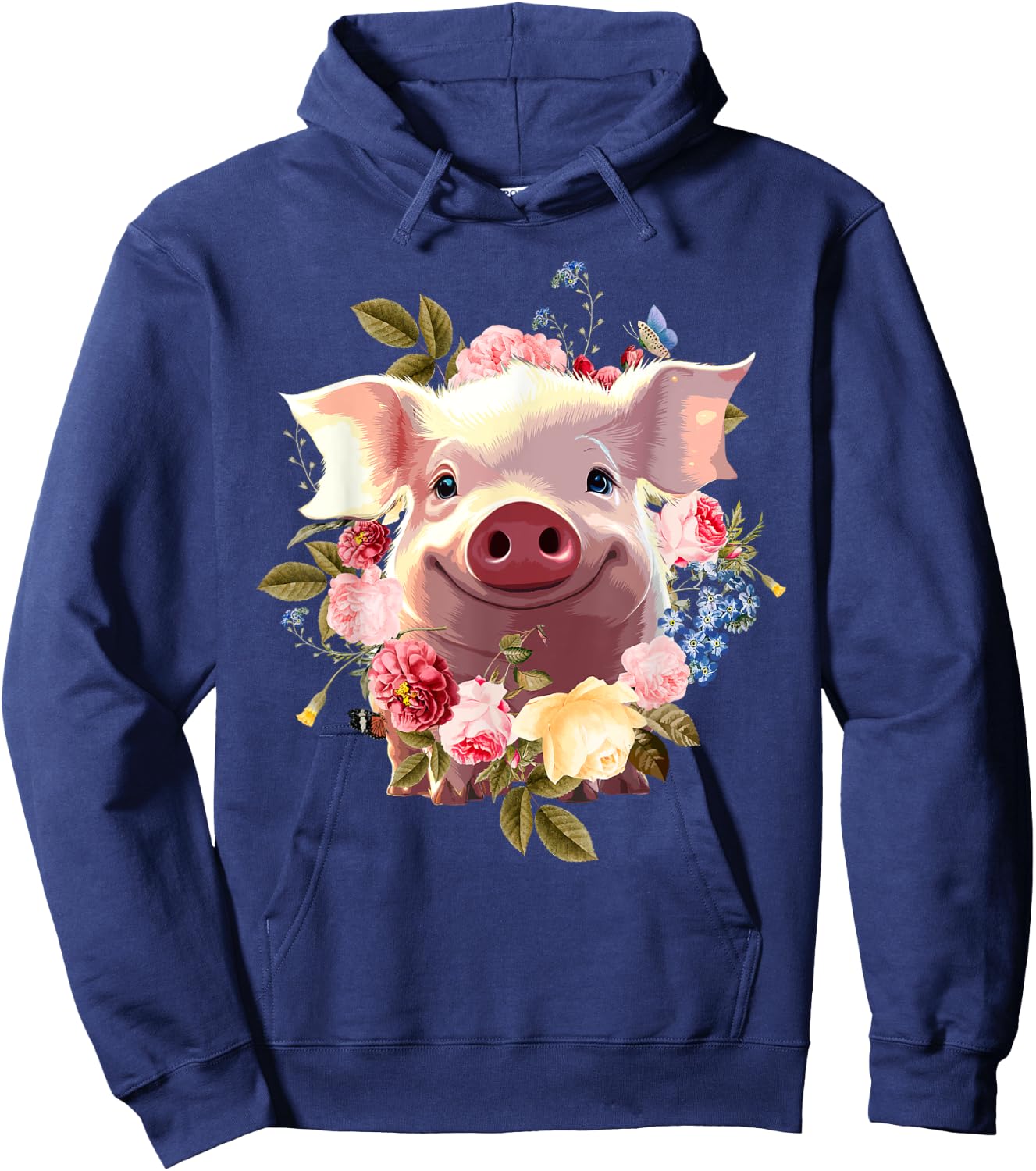 Cute Pig Lover Art Girls Unique Piggy Pig Related Hoodie - Hoodie | Navy