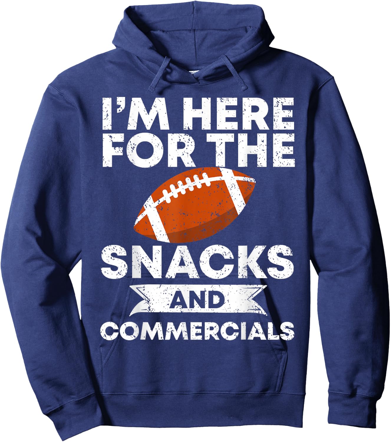 Snacks and Commercials Funny Football Bowl Gift Hoodie - Hoodie | Navy