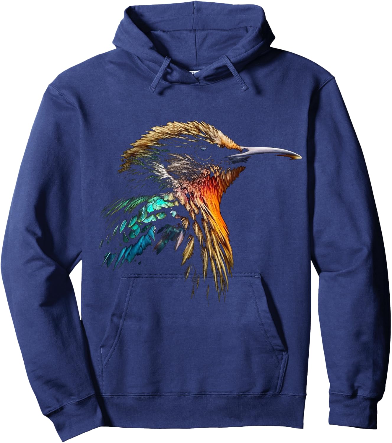 Bird Portrait Colourful Art Animal Motif Bird Hoodie - Hoodie | Navy