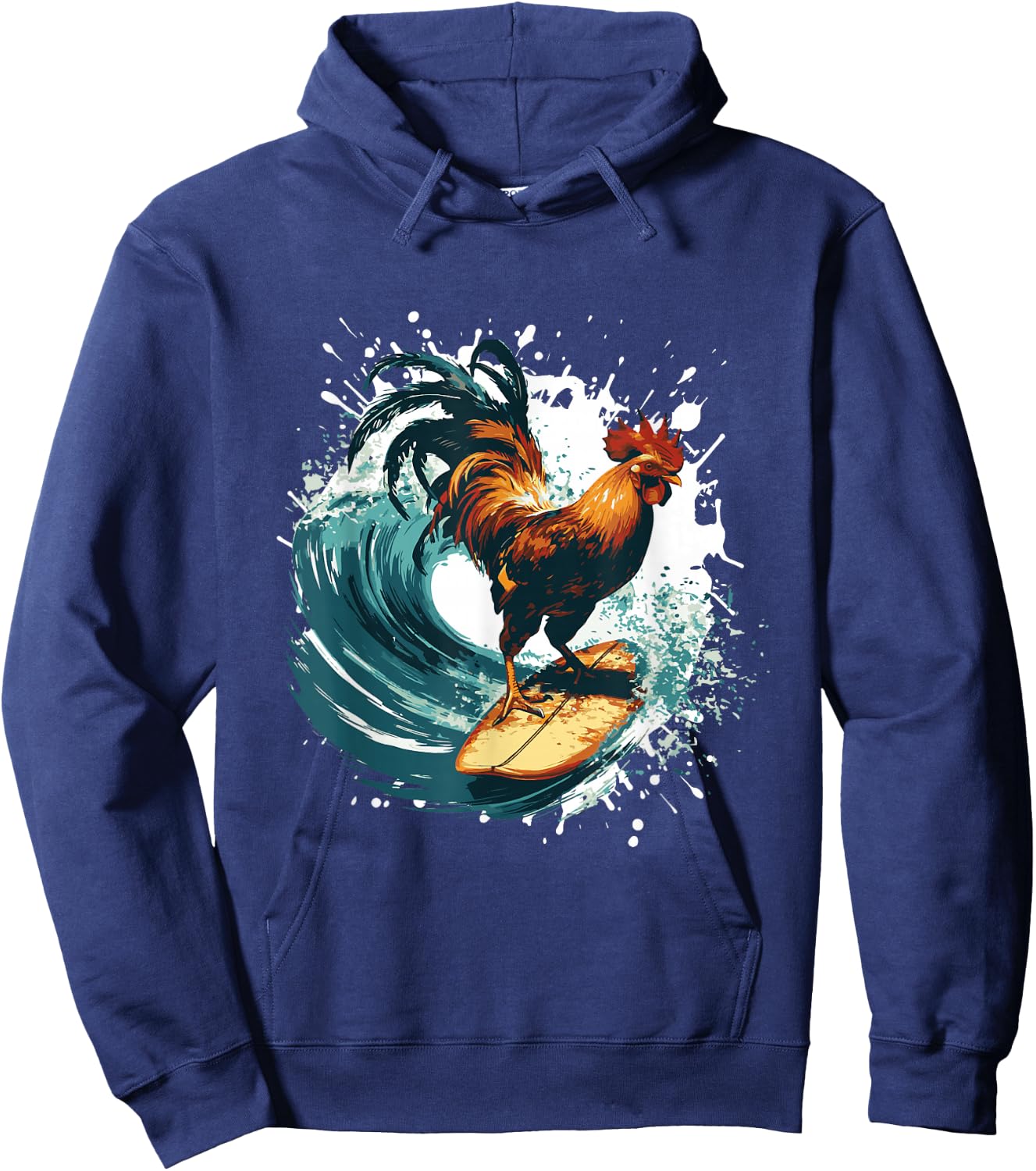 Rooster Surfing | Animal Sport Surfer Hoodie - Hoodie | Navy