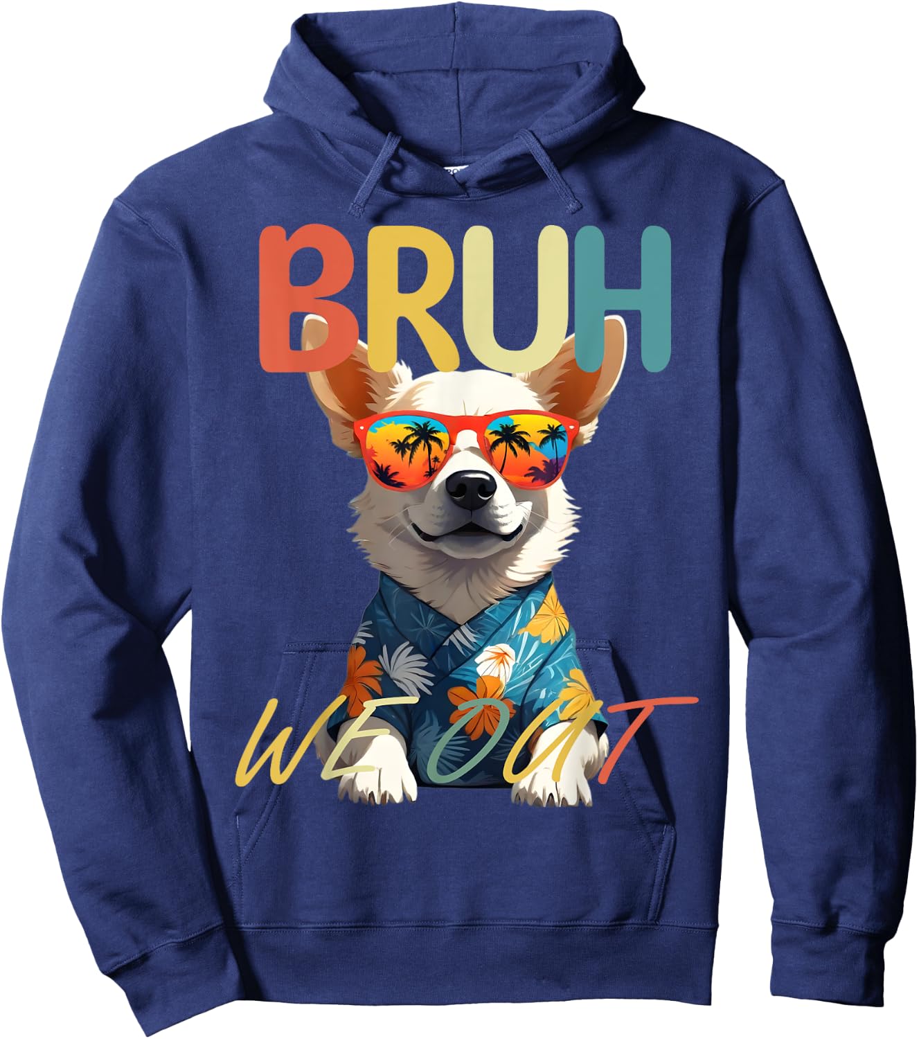 Bruh We Out Teachers Last Day Of School Cute Dog Corgi Lover Hoodie - Hoodie | Navy