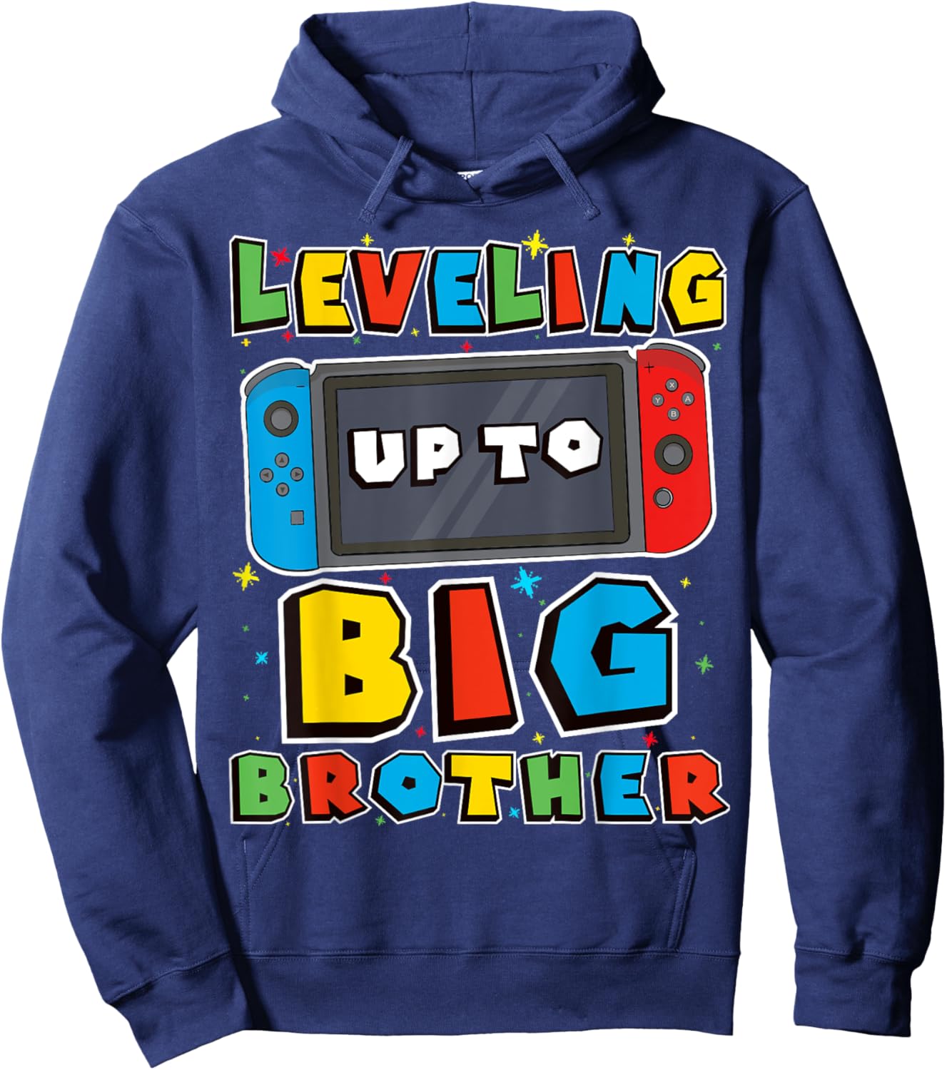 Leveling Up To Big Brother for Gamer Boys Kids Men girl team Hoodie - Hoodie | Navy