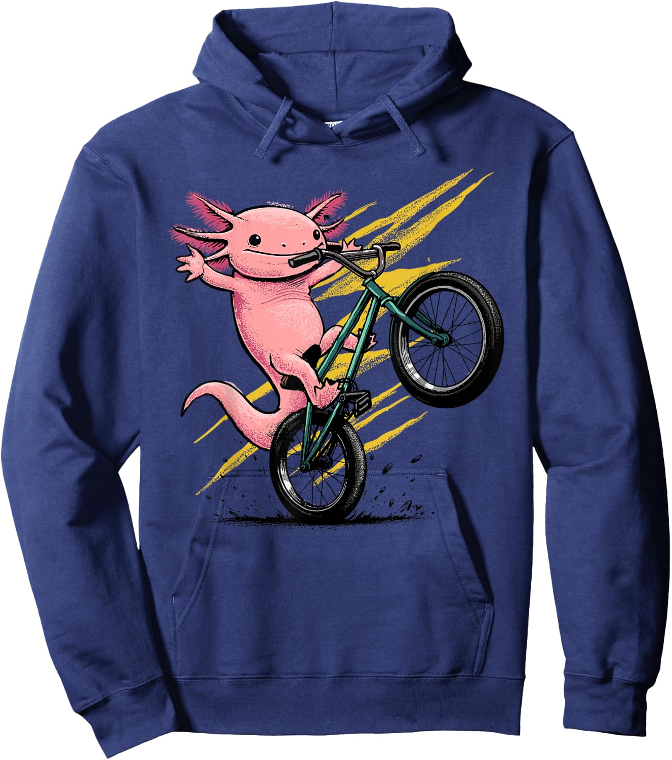 Axolotl Shirt Axolotl Bicycle Riding Cycling Funny Cyclist Hoodie - Hoodie | Navy