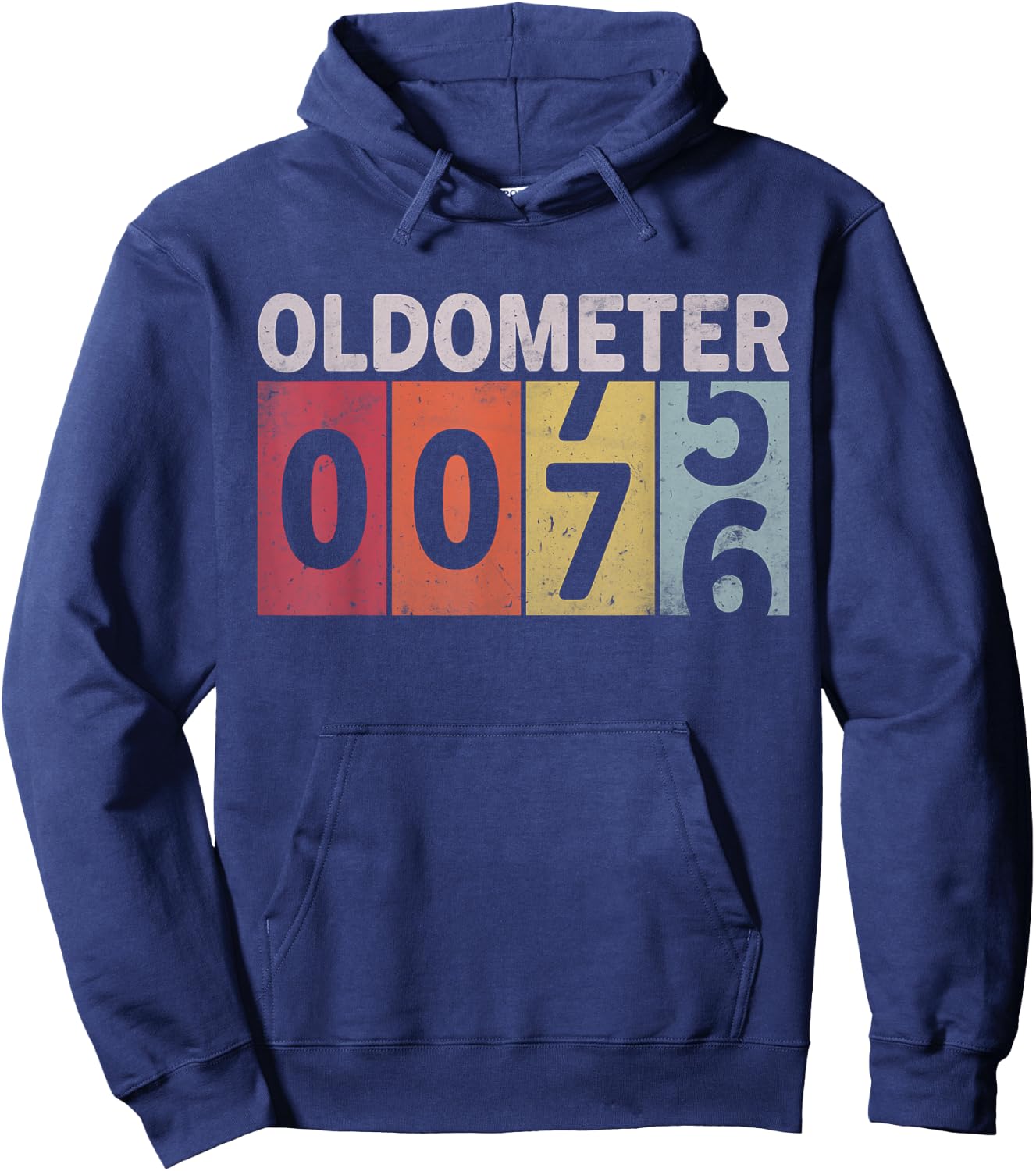 Oldometer 75-76 Funny 76 Years Old Birthday Hoodie - Hoodie | Navy