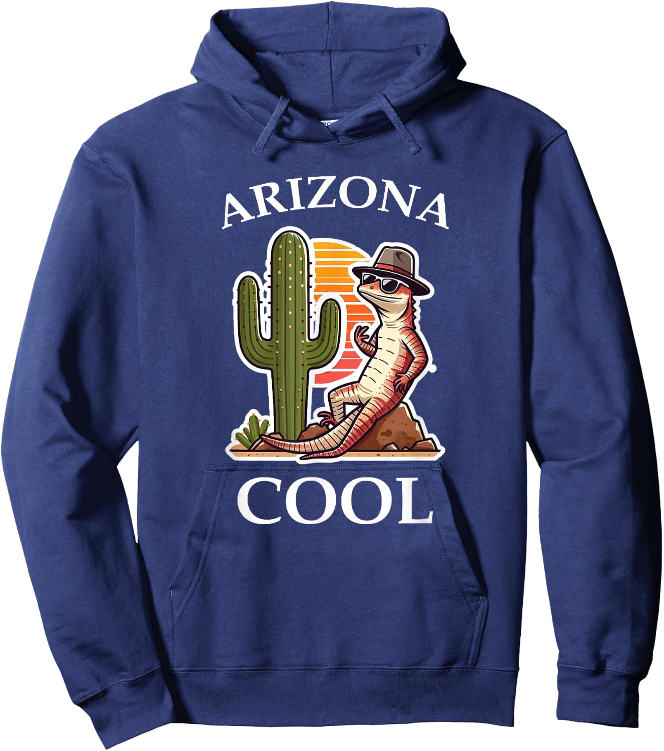 Arizona Cool Lizard Cactus Hoodie - Hoodie | Navy