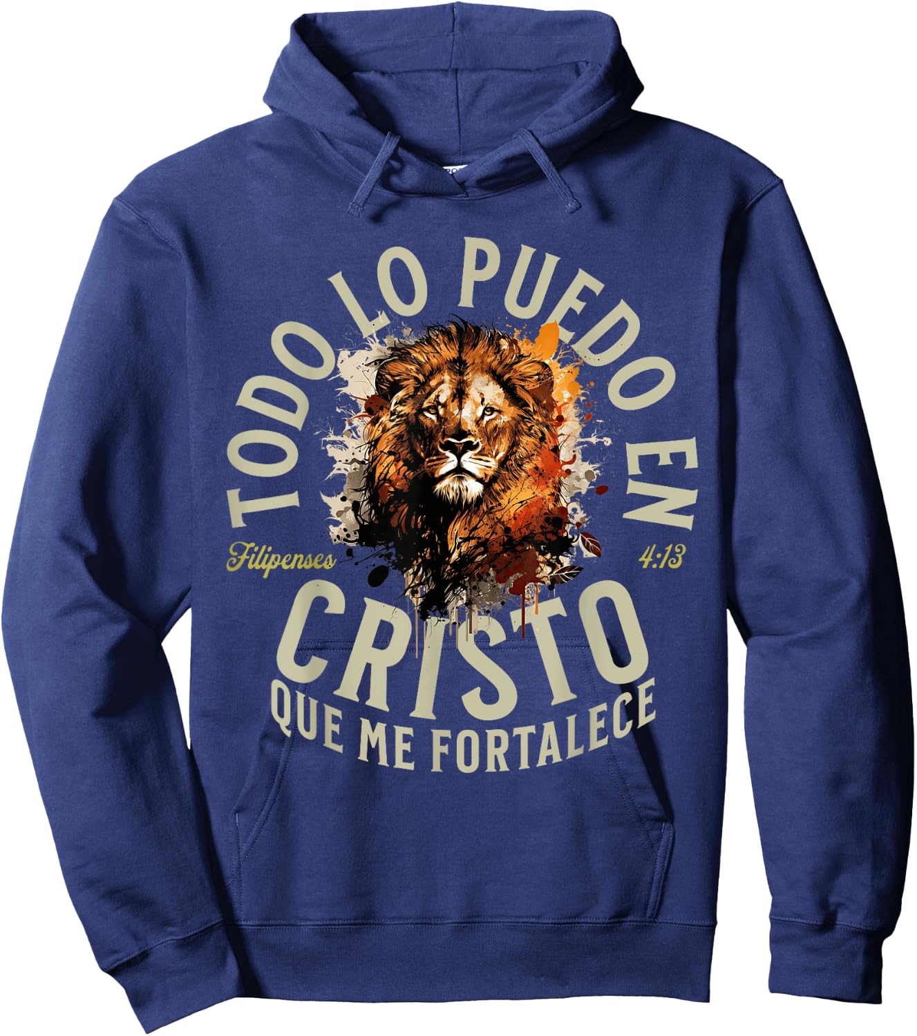 Christian Bible Verse in Spanish Todo Lo Puedo En Cristo Hoodie - Hoodie | Navy