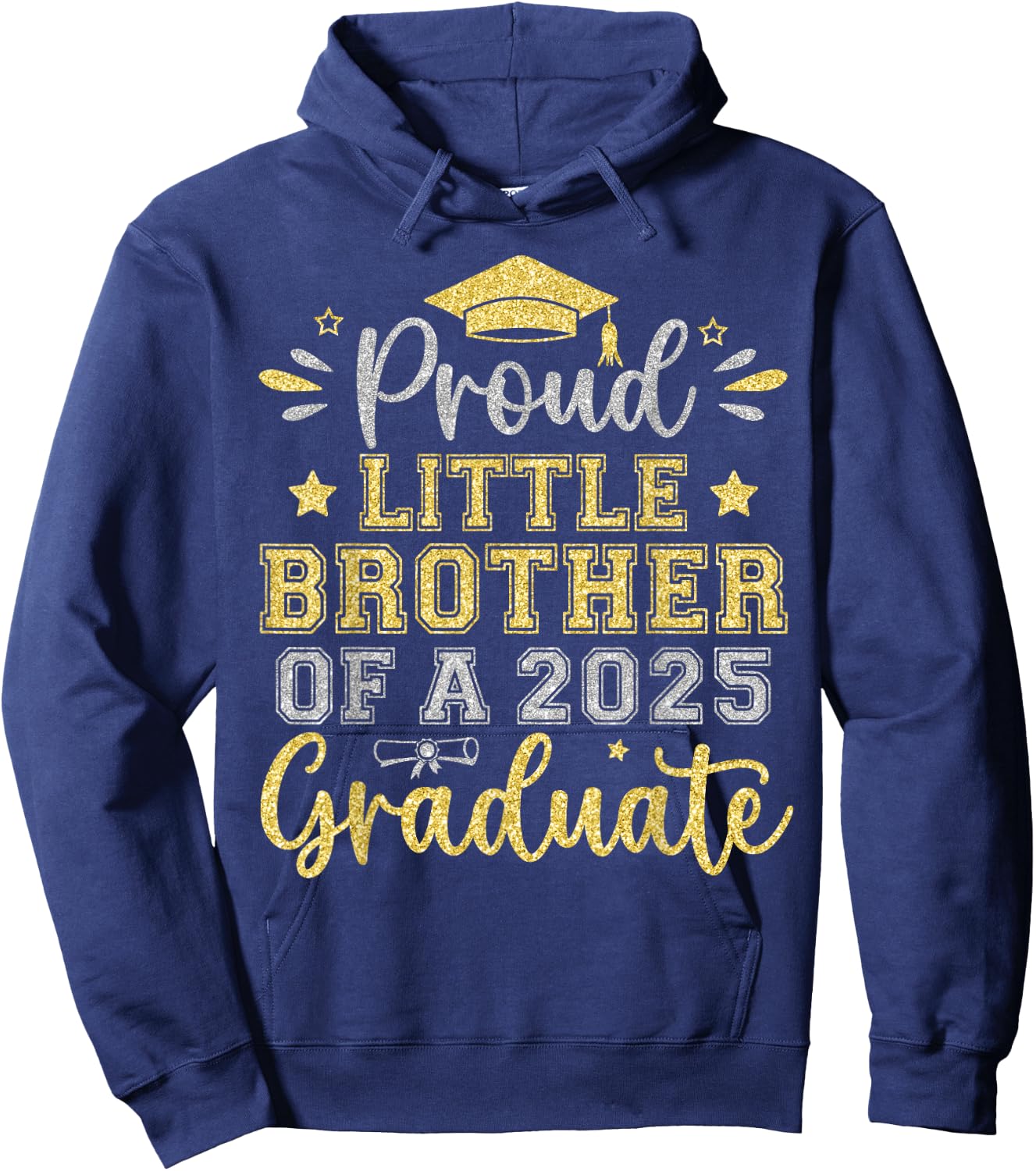 Proud Little Brother of a 2025 Graduate Senior Graduation Hoodie - Hoodie | Navy