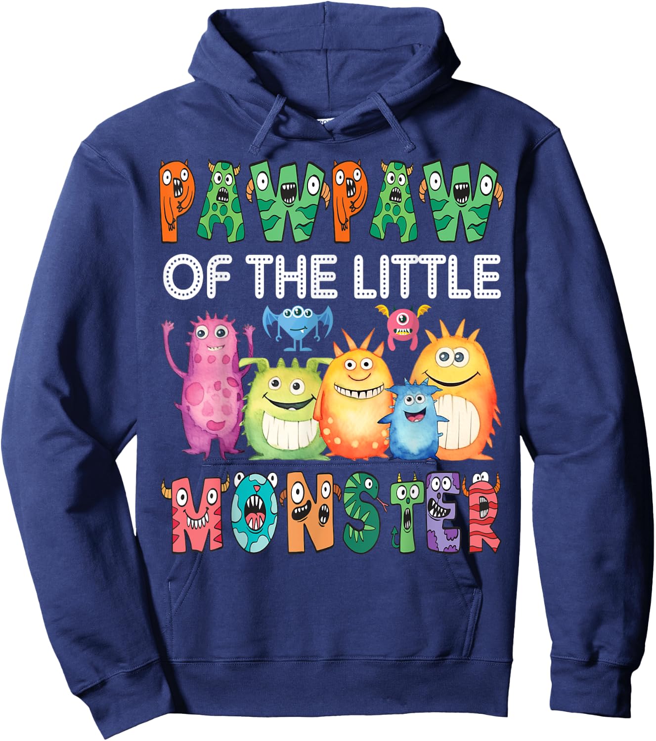Pawpaw Of The Little Monster Kids 1St Birthday Party Hoodie - Hoodie | Navy
