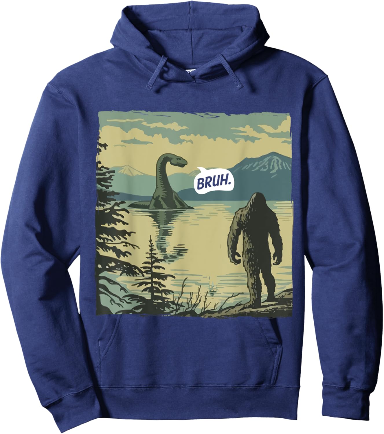 Bruh Bigfoot Hoodie - Hoodie | Navy
