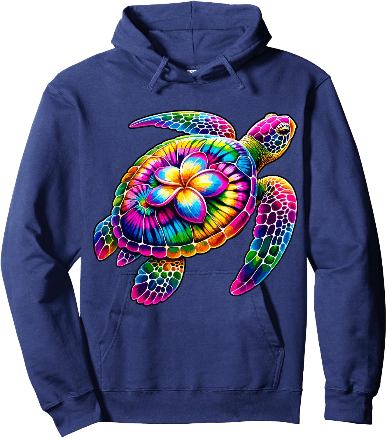 Hawaiian Sea Turtle Tie-Dye Hawaii Vacation Beach Summer Hoodie - Hoodie | Navy