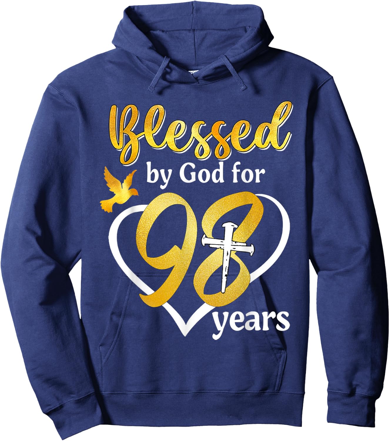 Blessed By God For 98 Years Old 98th Birthday Party Women Hoodie - Hoodie | Navy