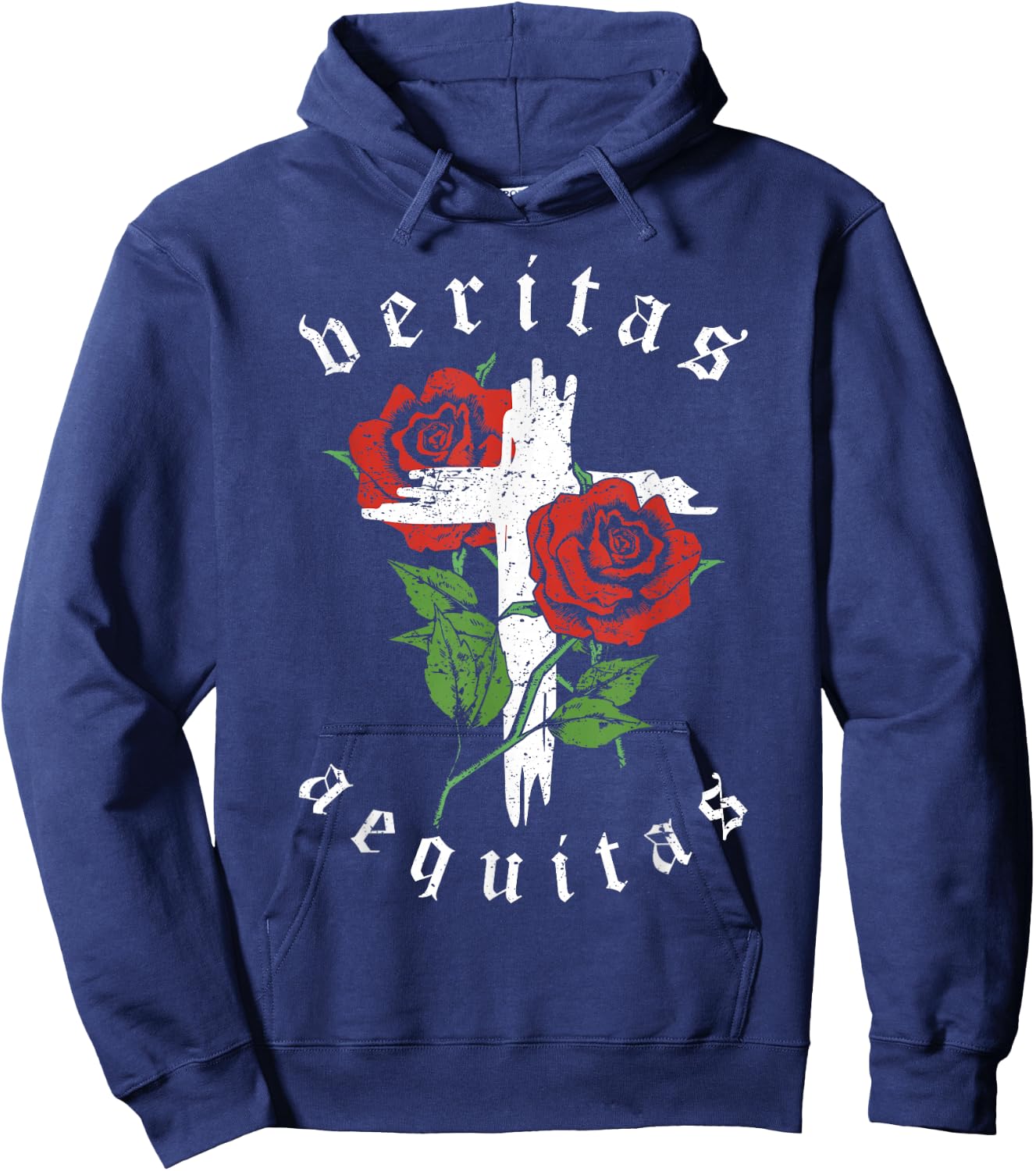 Veritas Aequitas Truth and Justice Ash Wednesday Hoodie - Hoodie | Navy