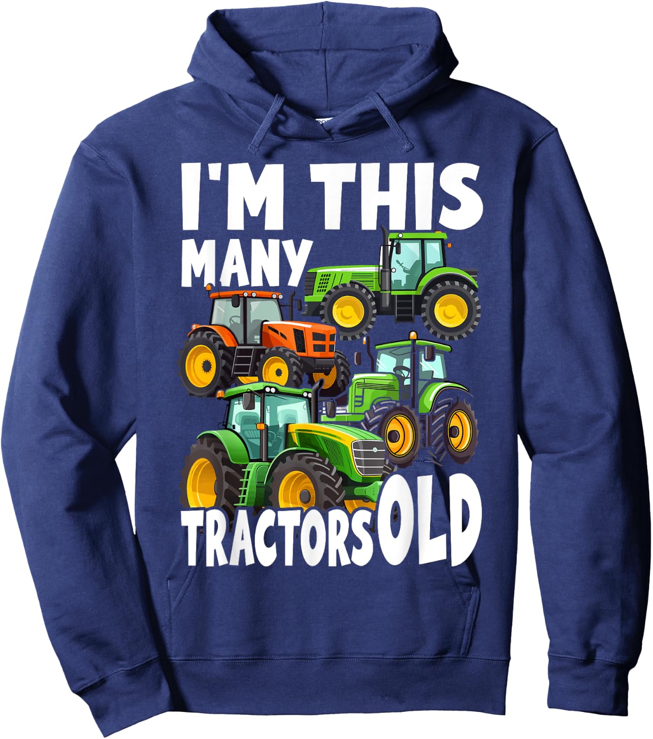 4 Year Old Boy Tractors Old 4th Birthday Farm Tractor Truck Hoodie - Hoodie | Navy