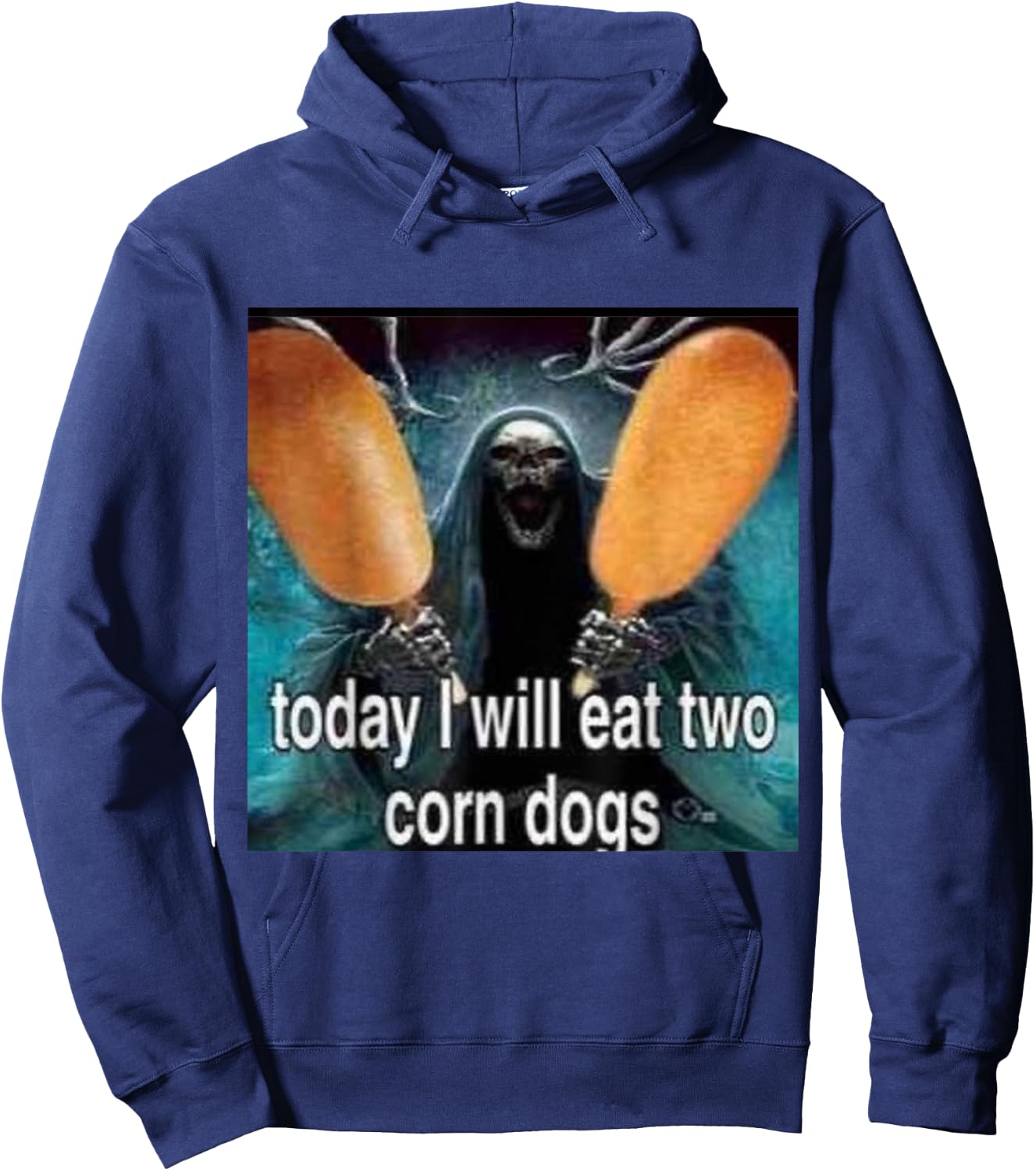Funny Today I Will Eat Two Corn Dogs Meme Hoodie - Hoodie | Navy
