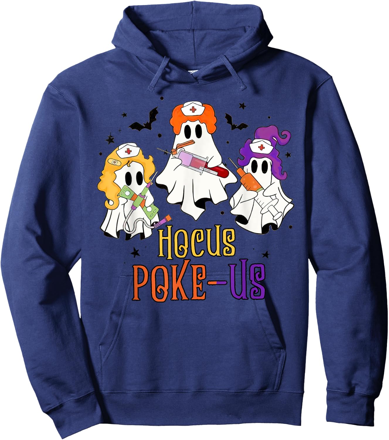 Phlebotomist Halloween,Medical Lab Tech,ER Crew Spooky Nurse Hoodie - Hoodie | Navy