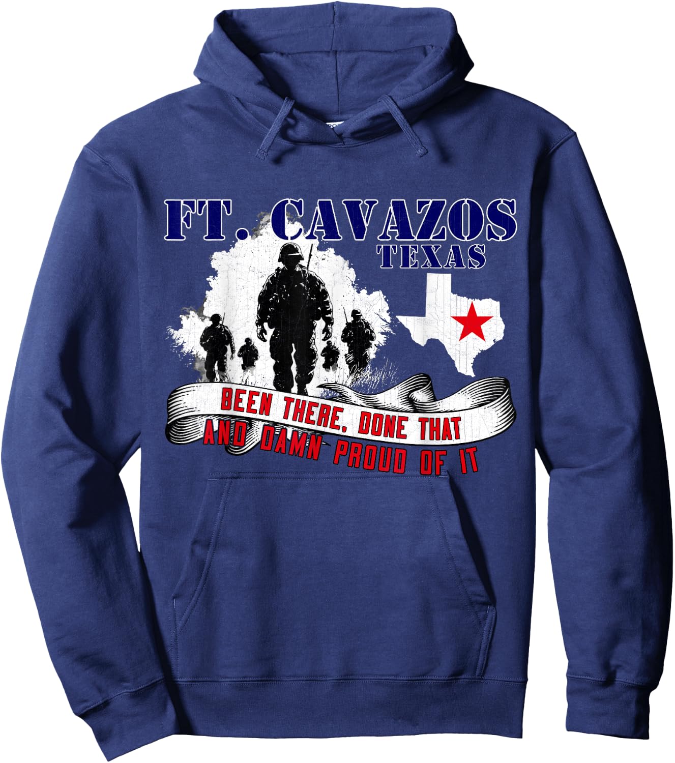 Fort Cavazos Texas US Military Base Veterans Day Hoodie - Hoodie | Navy