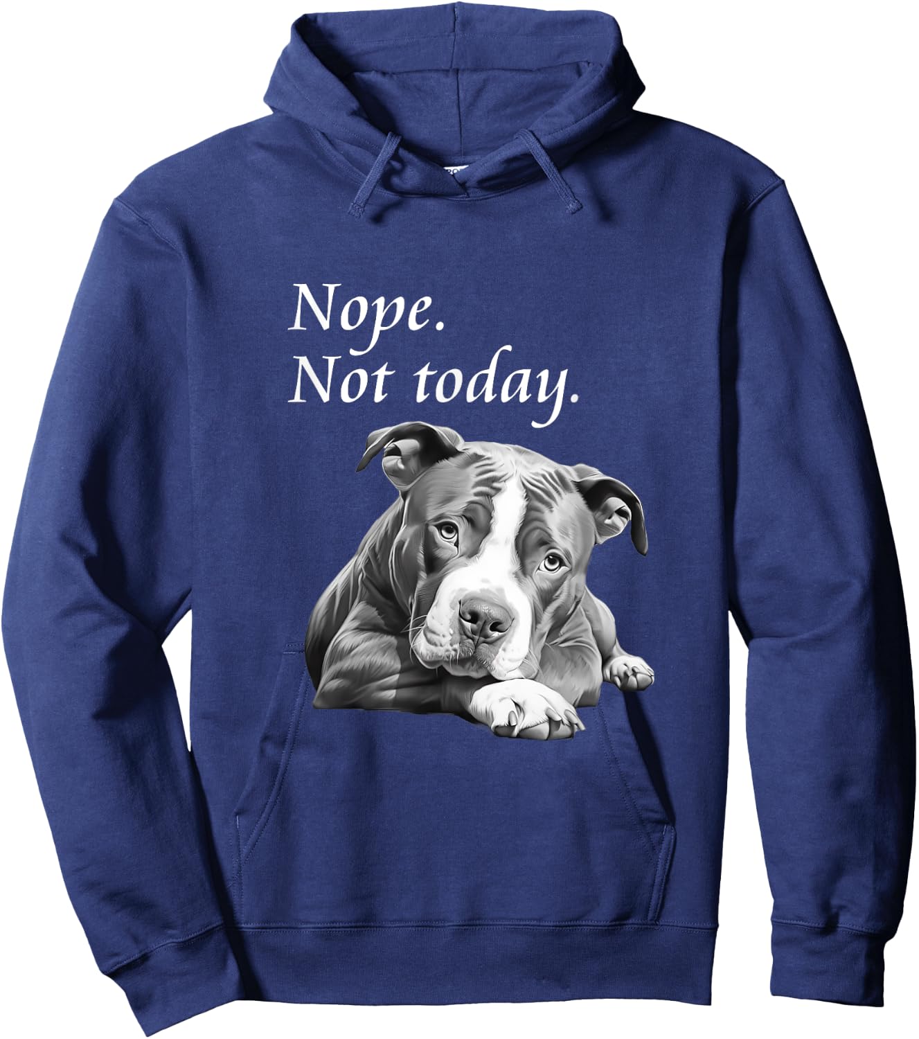 Adorable Pit Bull Dog Not Today - Lazy Dog Women Kids Hoodie - Hoodie | Navy
