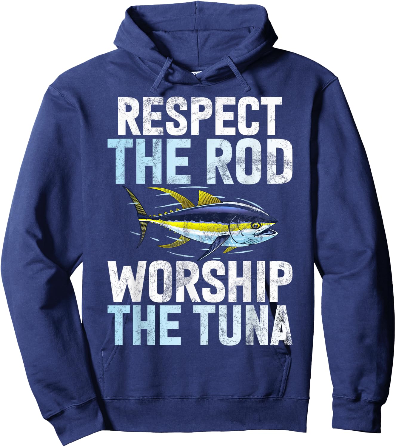 Respect the Rod Worship the Tuna Fishing Hoodie - Hoodie | Navy