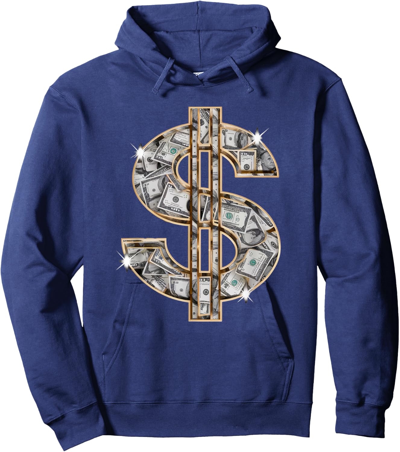 Cool As Dollar Bill Dollar Sign $ Money Hustle Hard Work Hoodie - Hoodie | Navy