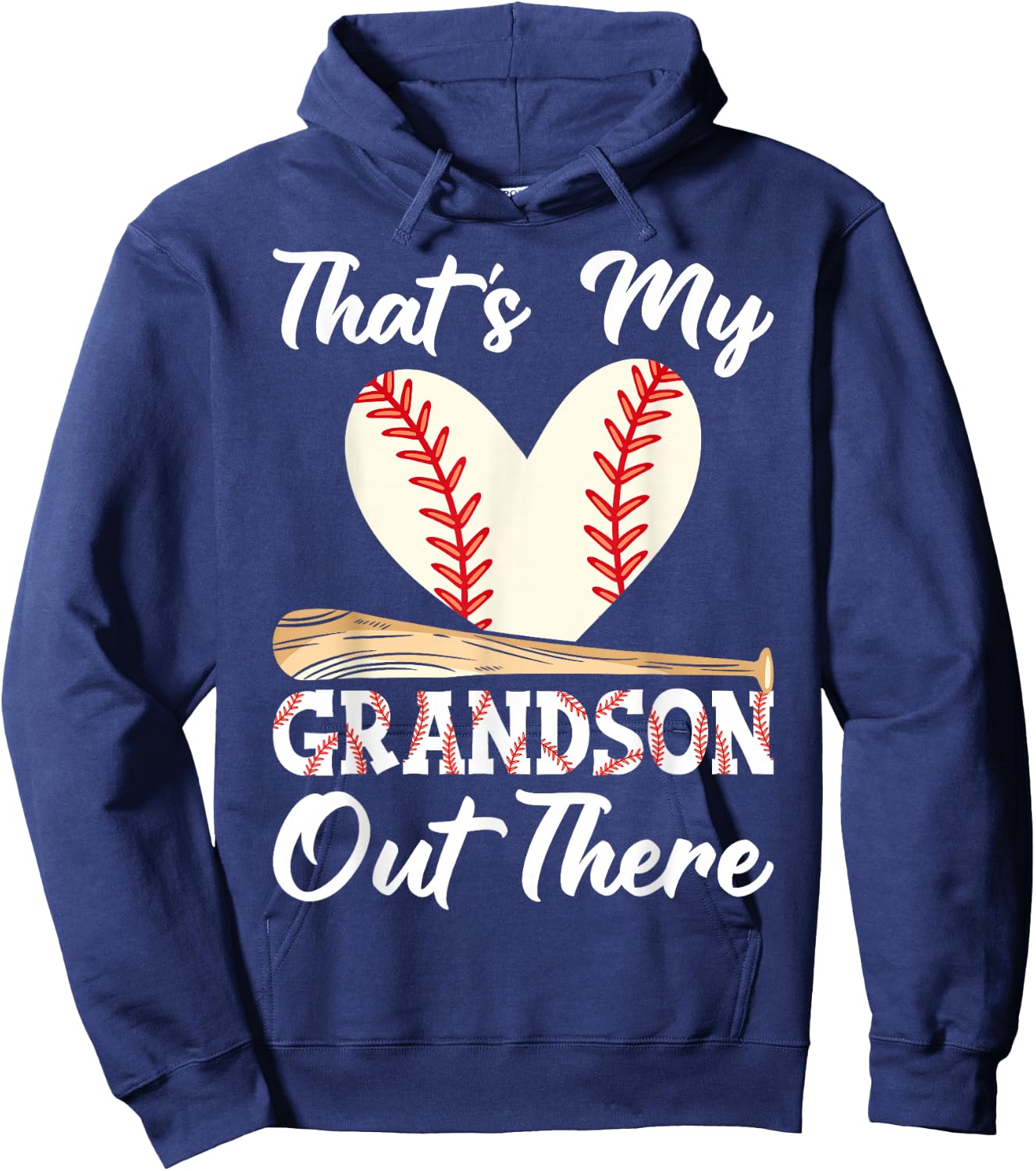 That's My Grandson Out There Baseball Grandma Mother's Day Hoodie - Hoodie | Navy