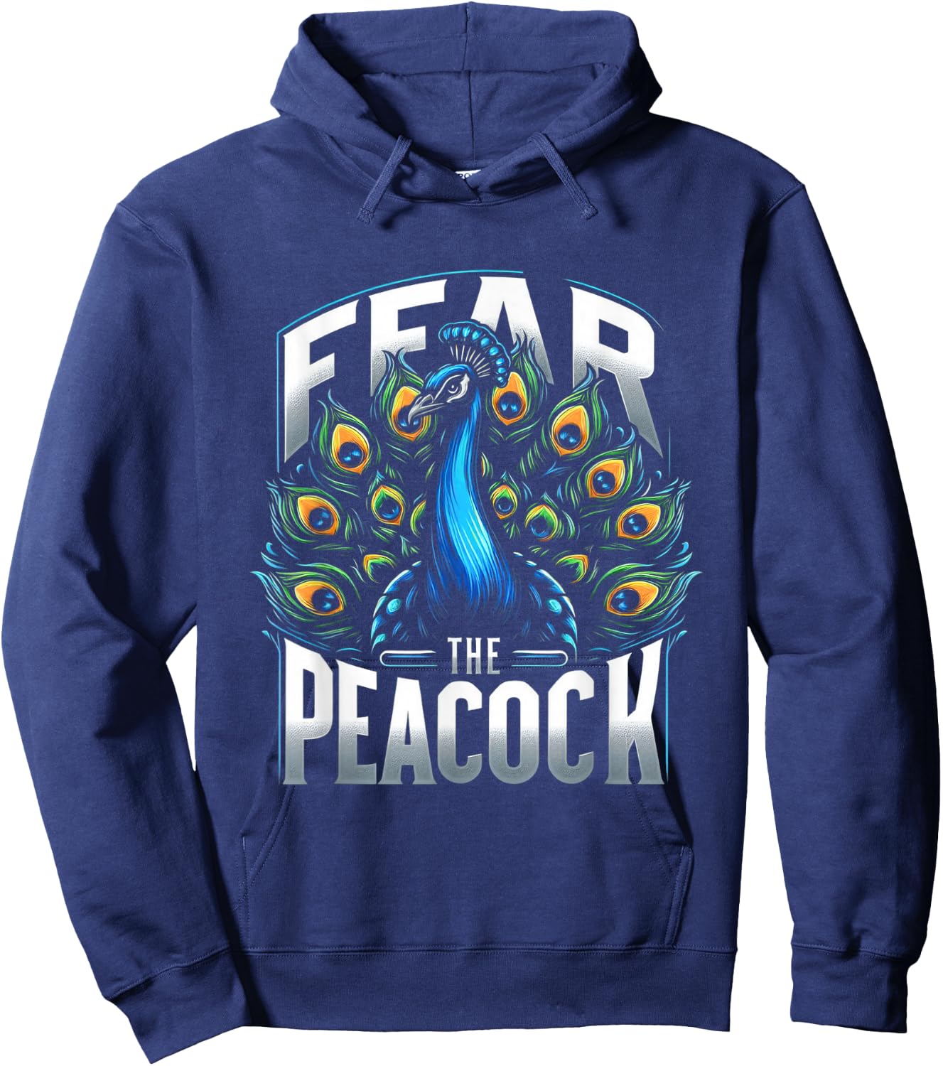 Fear The Peacock Zookeeper Ornithologist Funny Bird Lover Hoodie - Hoodie | Navy