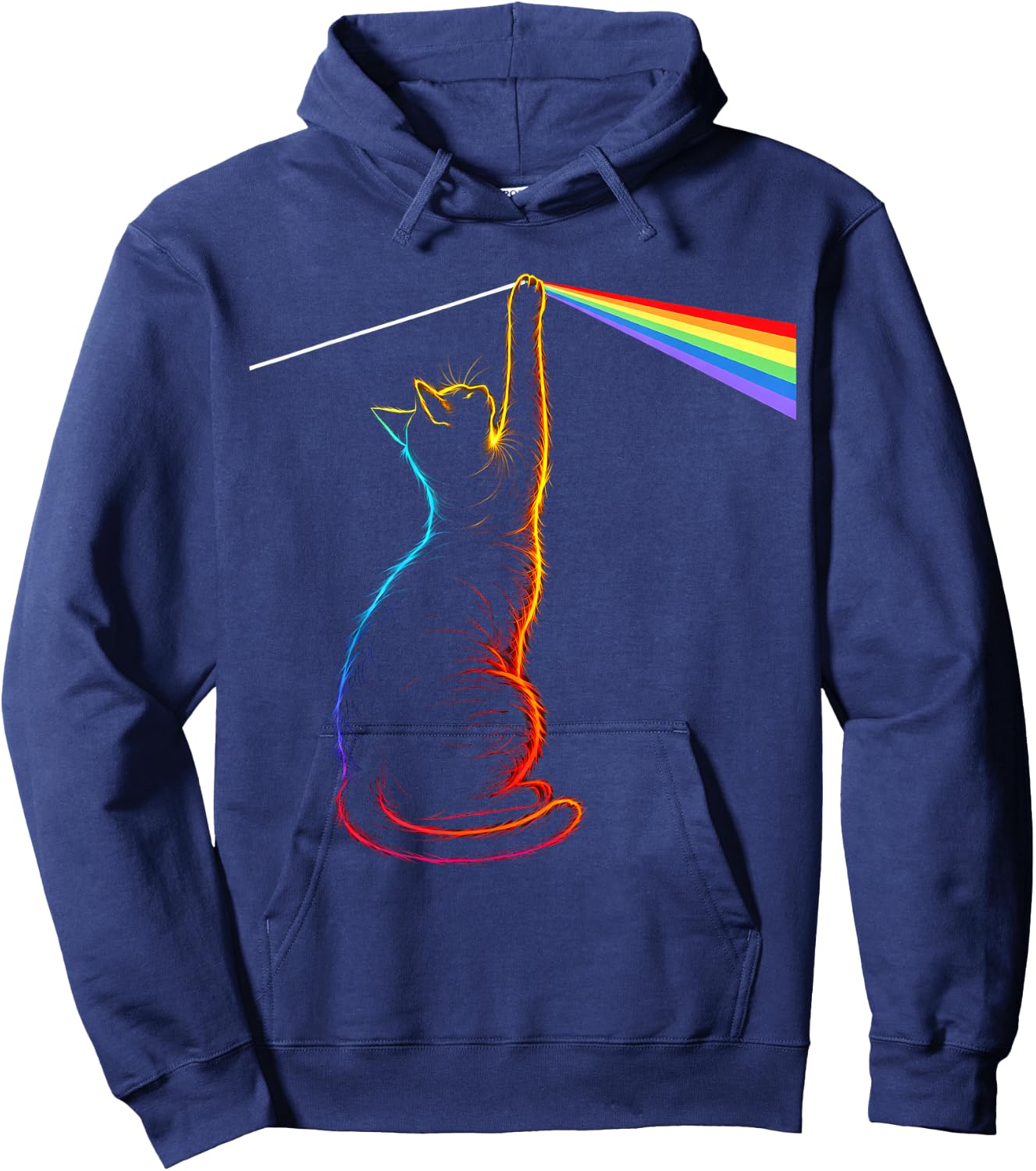 Cat Rock Music Trans Pride LGBT Transgender Cat Rainbow Gift Hoodie - Hoodie | Navy