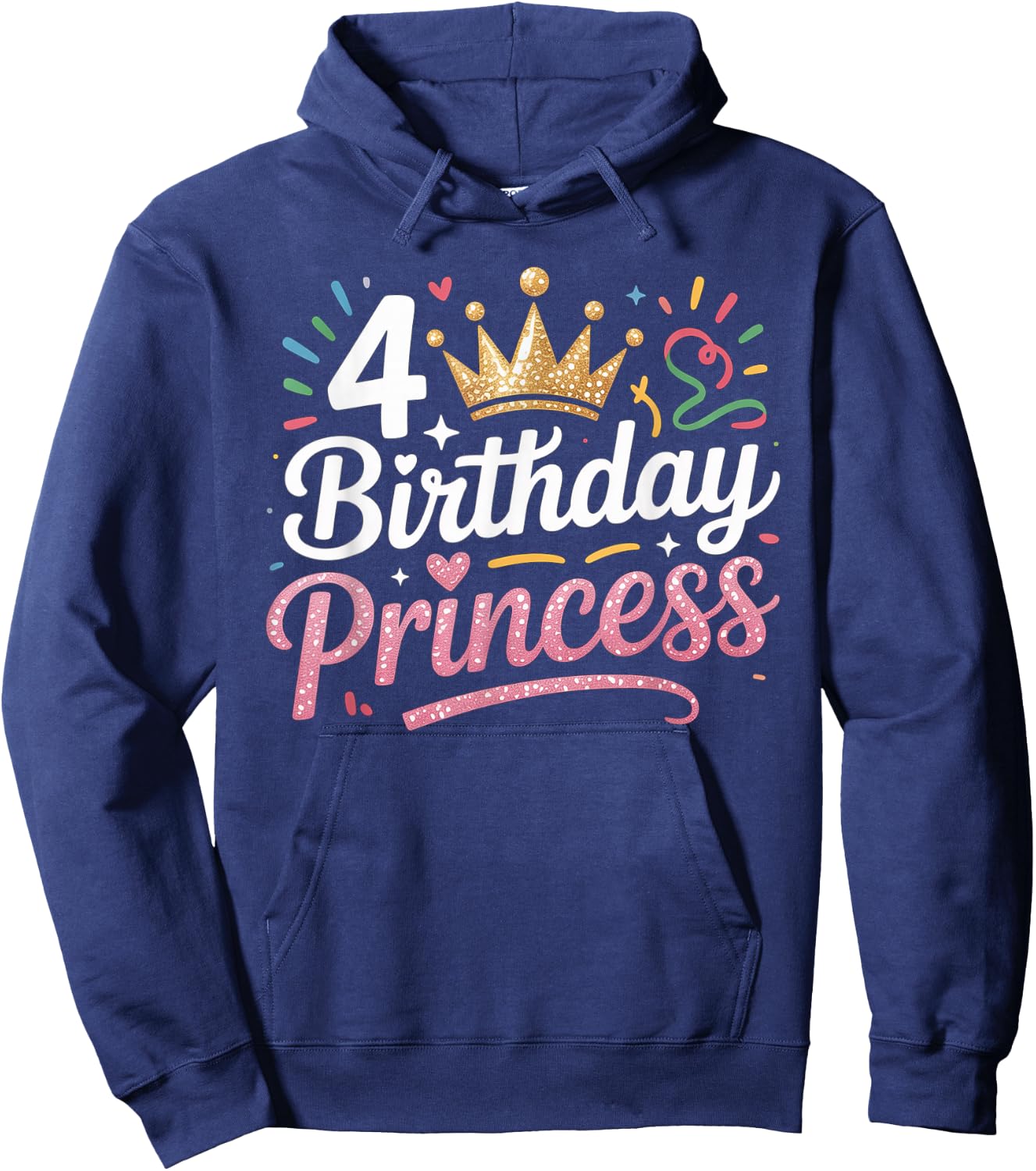 Birthday Girl This Princess is 4 Year Old Girl B-Day Hoodie - Hoodie | Navy
