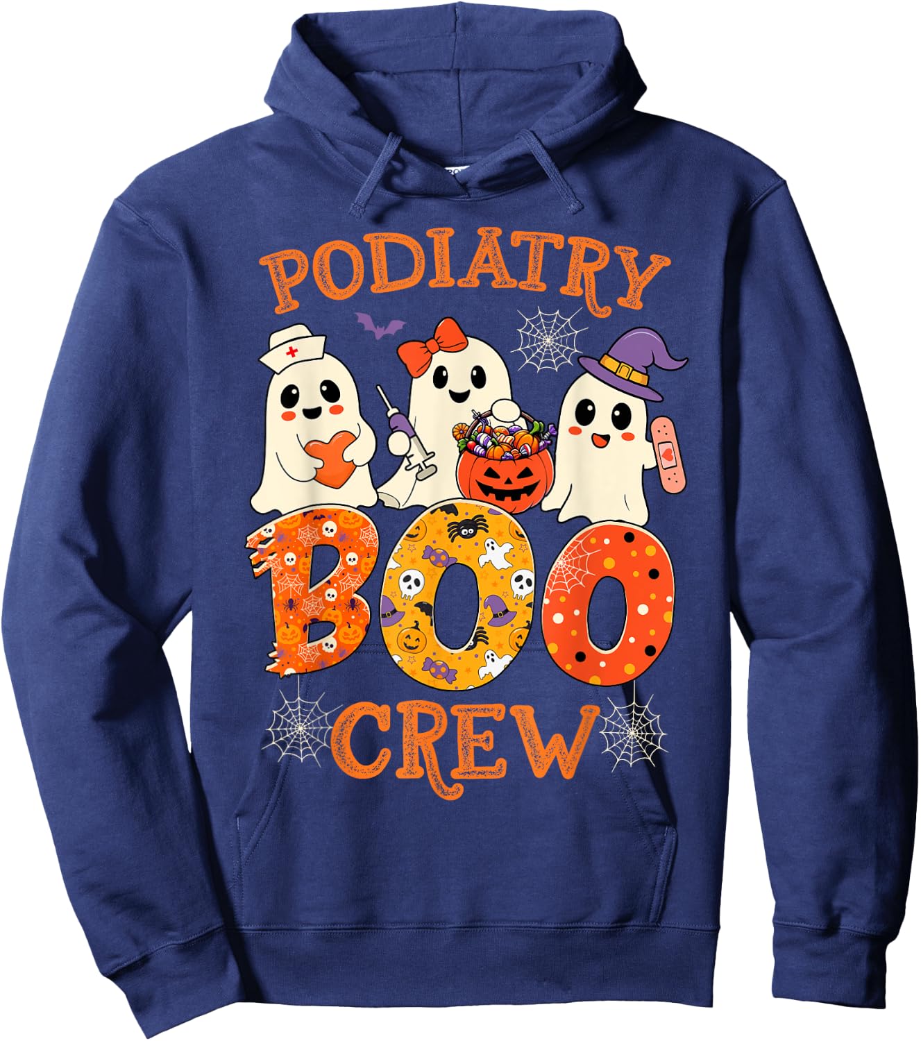Podiatry Boo Crew Funny Ghost Halloween Spooky Costume Nurse Hoodie - Hoodie | Navy