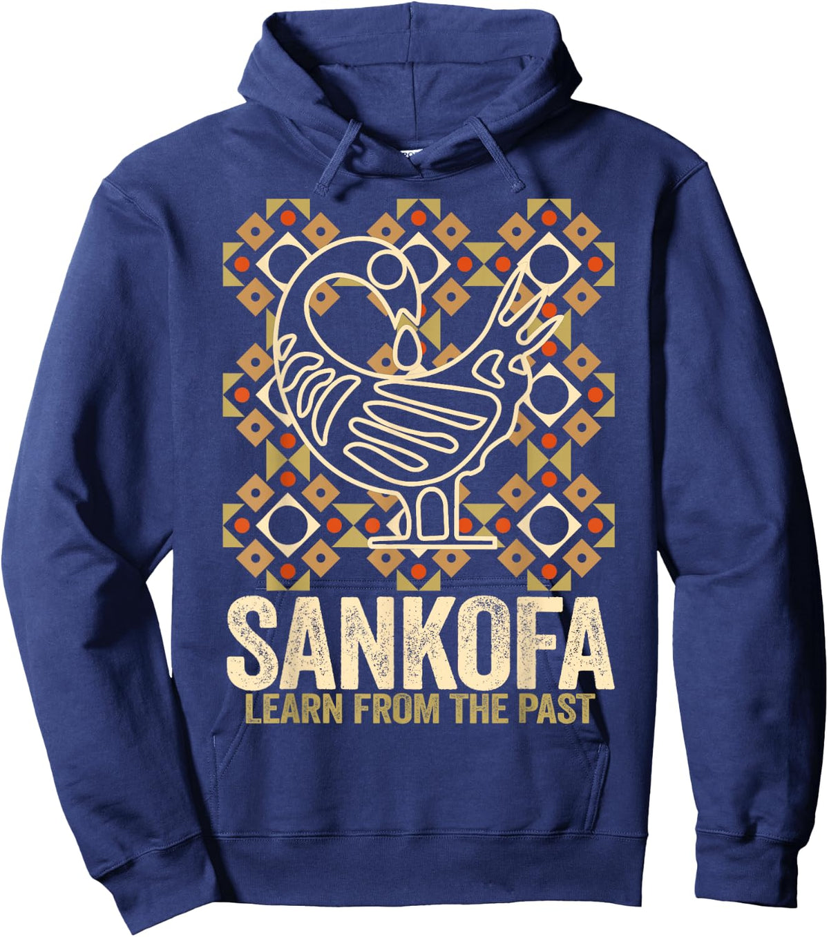African Routes Sankofa Adinkra Black History Art Hoodie - Hoodie | Navy