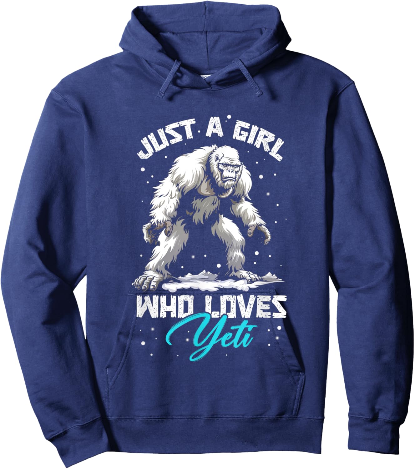 Vintage Just A Girl Who Loves Yeti Cute Animal Pet Monsters Hoodie - Hoodie | Navy