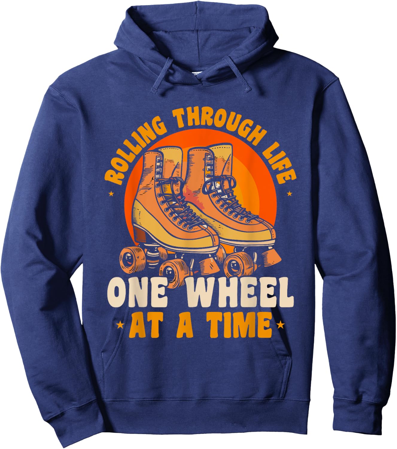 Roller Skate Rolling Through Life Roller Skater Hoodie - Hoodie | Navy