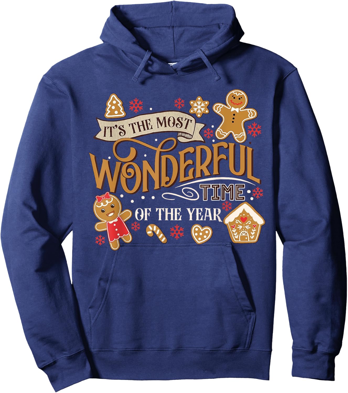 It's The Most Wonderful Time Of Year Christmas Gingerbread Hoodie - Hoodie | Navy
