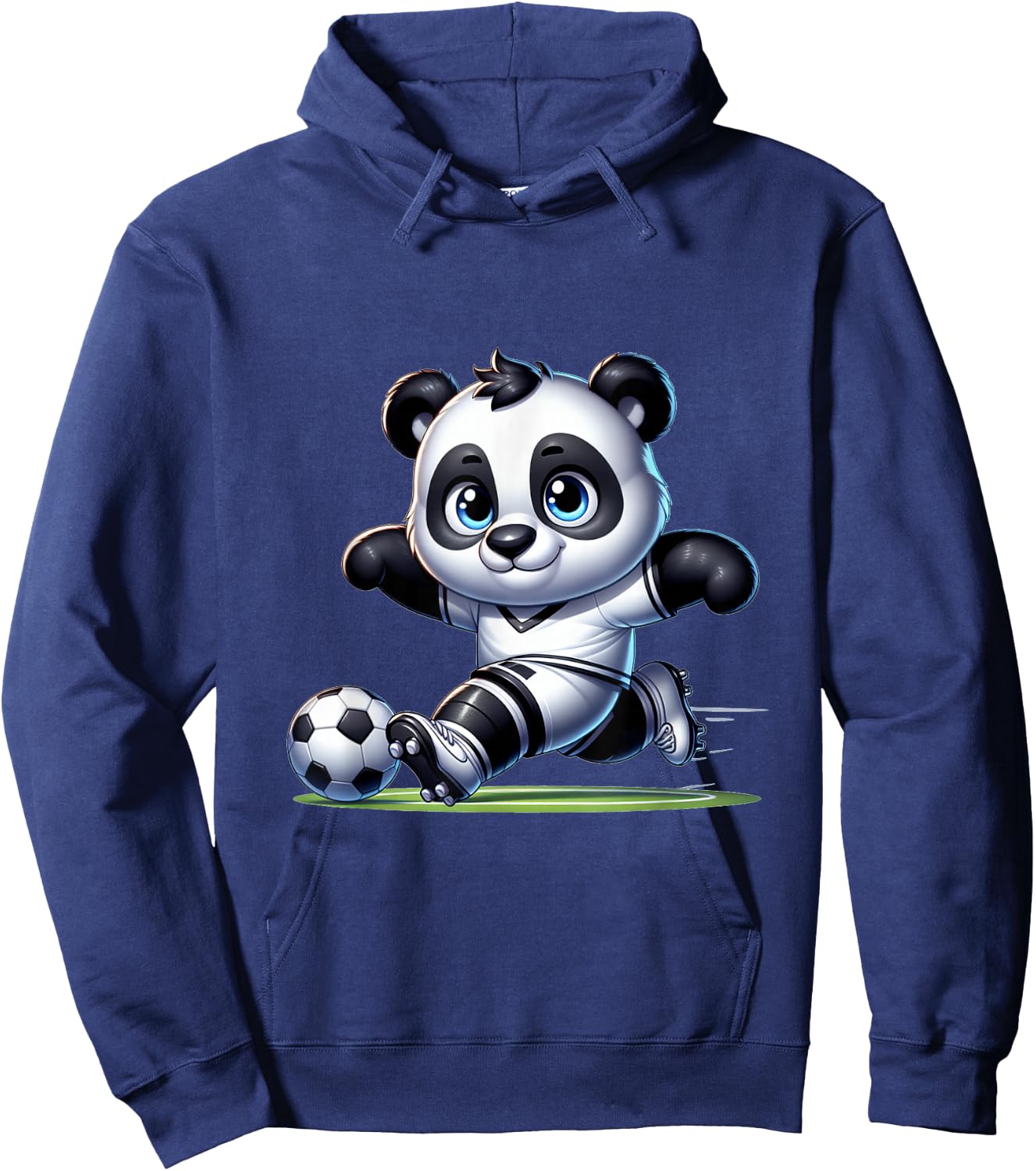 Cute Soccer Player Panda Hoodie - Hoodie | Navy
