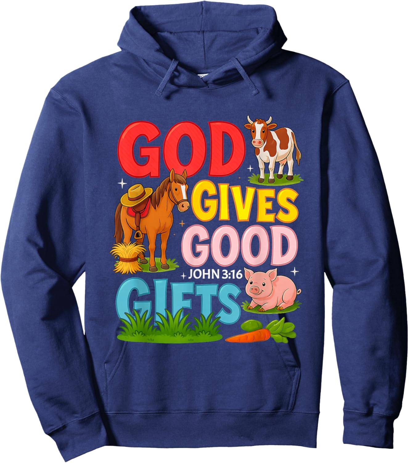 Vacation Bible School Yee Haw VBS 2026 Animal Farm Hoodie - Hoodie | Navy