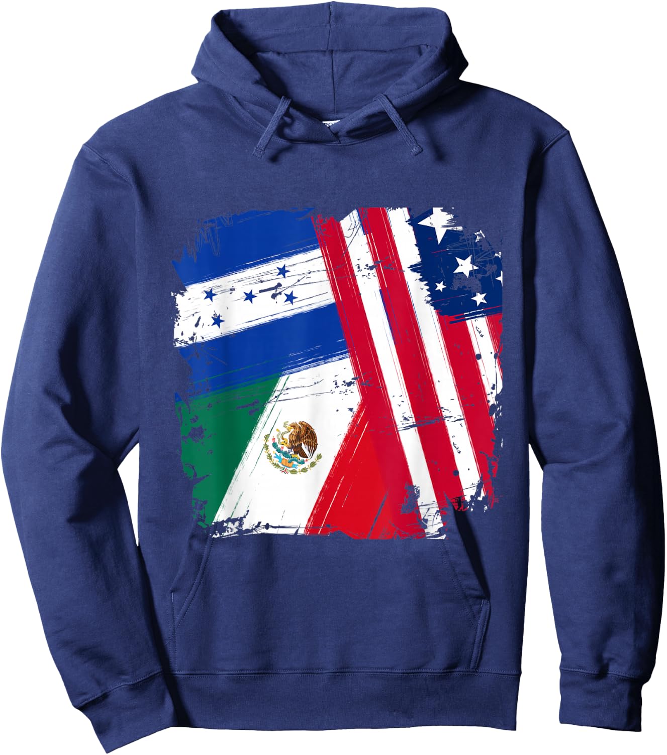 USA Mexico Honduras Flags Hoodie - Hoodie | Navy