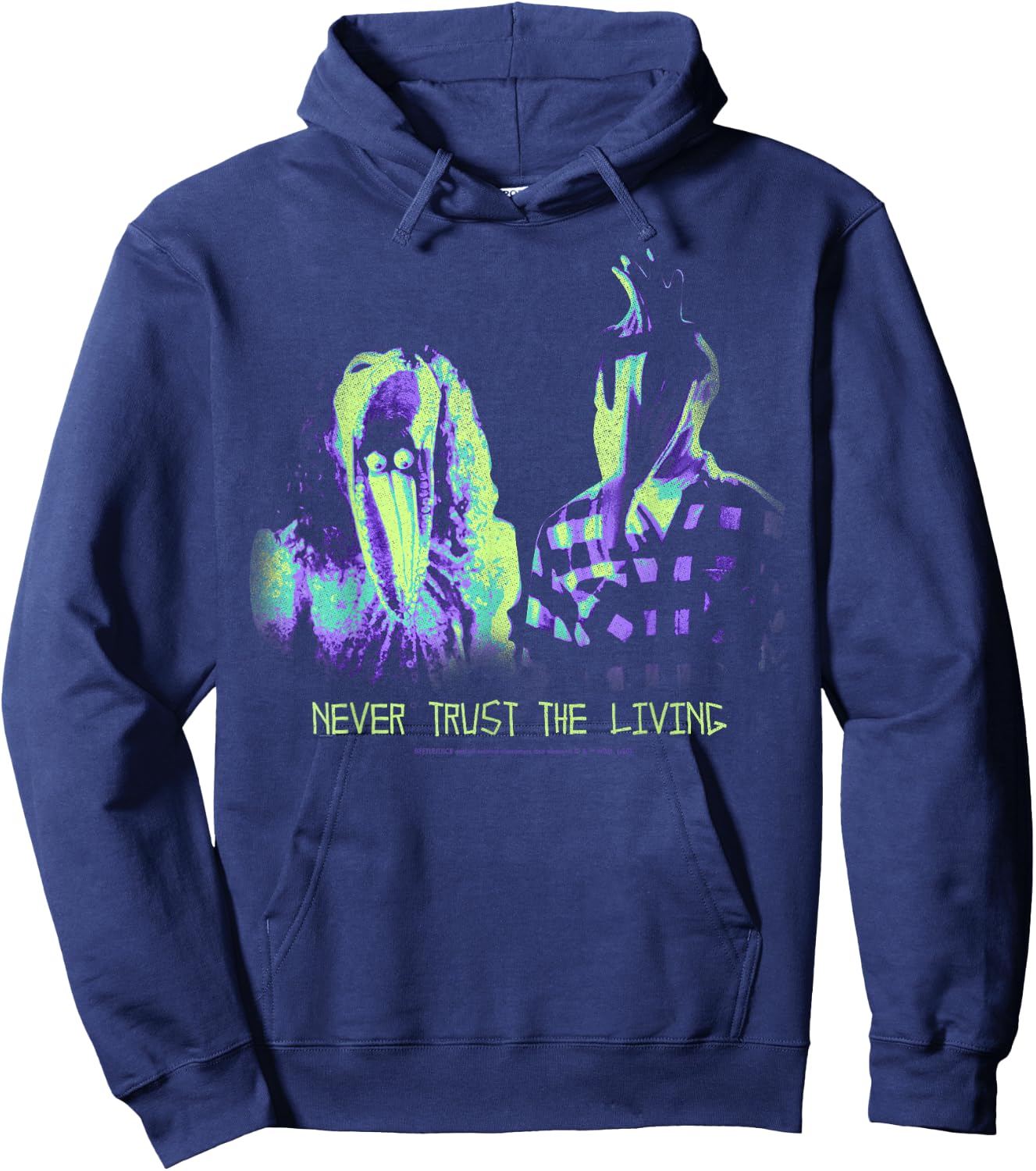 Beetlejuice Never Trust The Living Small Hoodie - Hoodie | Navy