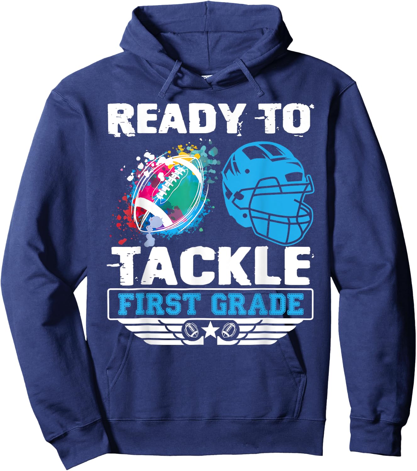 Ready To Tackle 1st Grade Football Back To School Boys Kids Hoodie - Hoodie | Navy