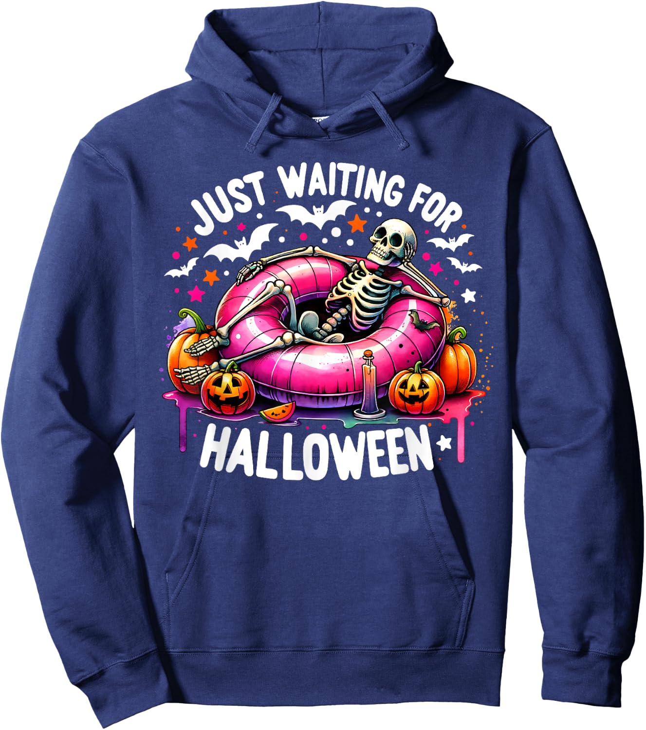 Summer Skeleton Jack O Lantern Just Waiting For Halloween Men Women Kids Hoodie - Hoodie | Navy