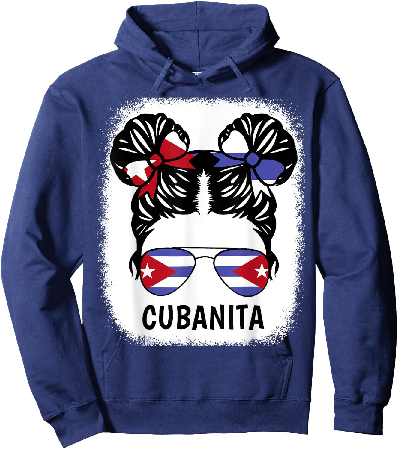 Cuban Girl Cubanita Cuba Flag Kids Women Hispanic Heritage Hoodie - Hoodie | Navy