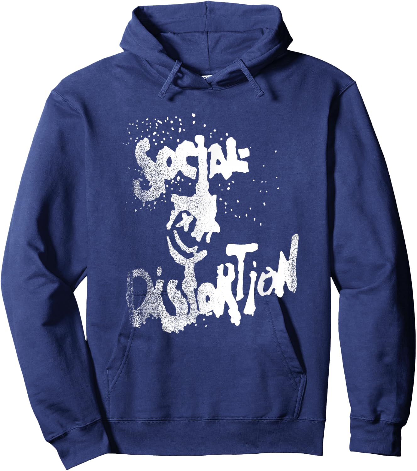 Official Social Distortion White Splatter Smiley Hoodie - Hoodie | Navy