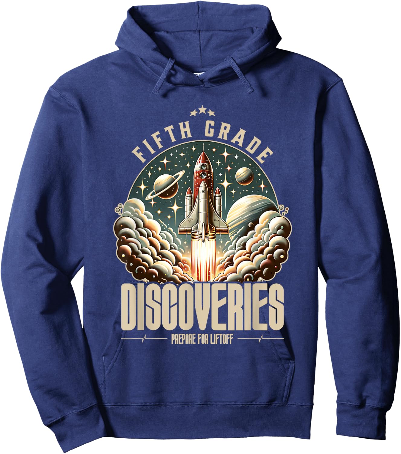 Fifth Grade Back To School Space Rocket Astronaut Hoodie - Hoodie | Navy