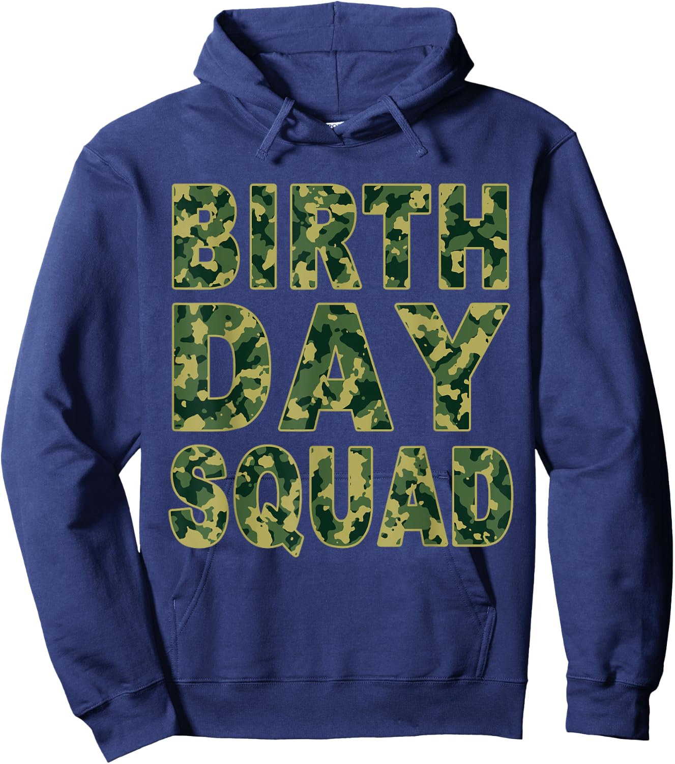 Military Green Camouflage Pattern Matching Birthday Squad Hoodie - Hoodie | Navy