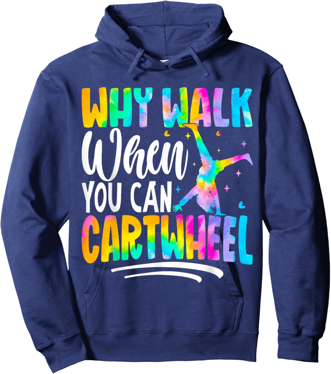 Cartwheel Gymnast Girl Tie Dye Gymnastic Girl Tumbling Hoodie - Hoodie | Navy