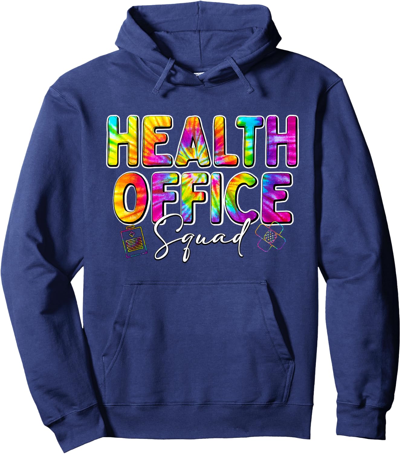 Health Office Squad Tie Dye Back To School Nurse Life Hoodie - Hoodie | Navy