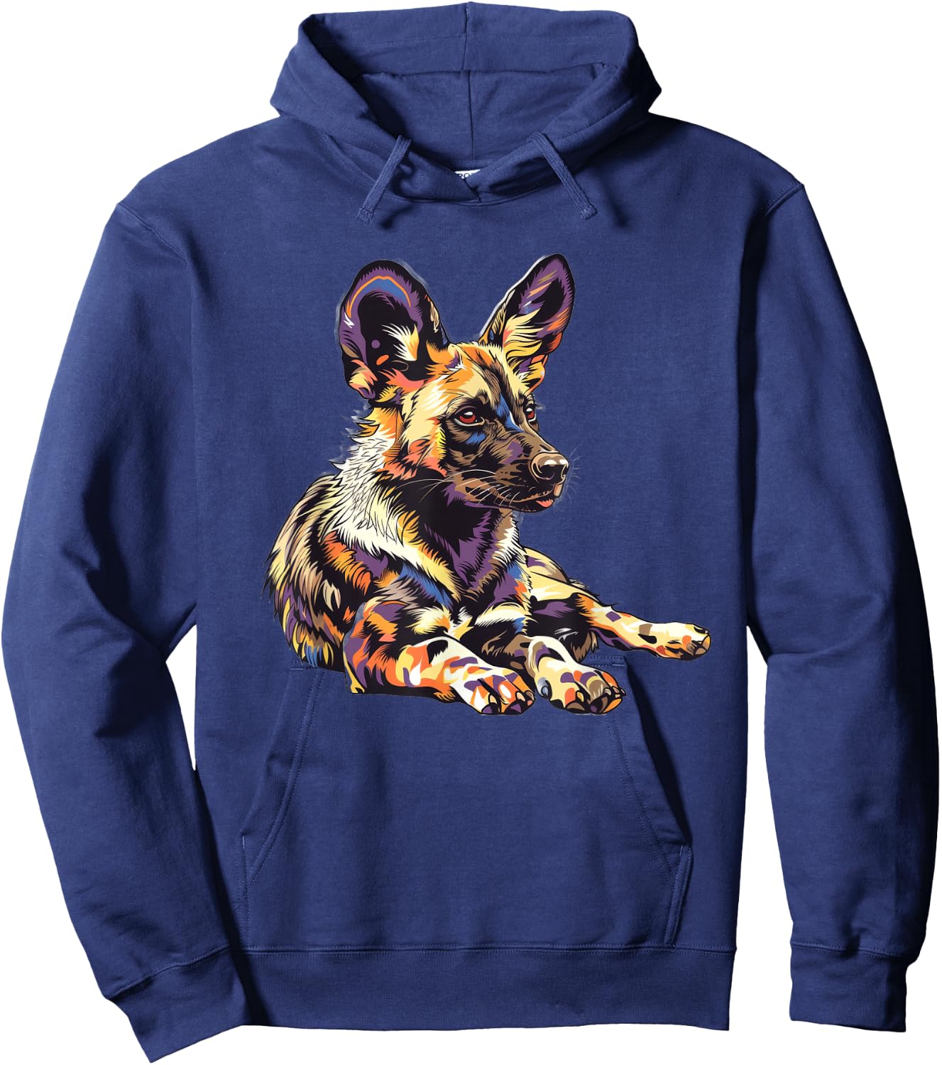 African Wild Dog Under A Rainbow Hoodie - Hoodie | Navy